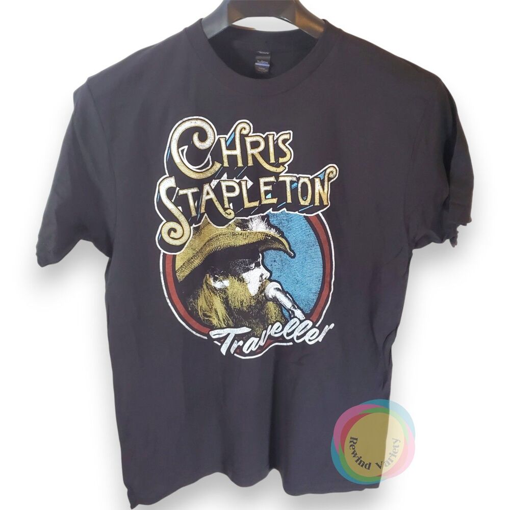 Chris Stapleton Guitar Skull Graphic T-Shirt Large Black
